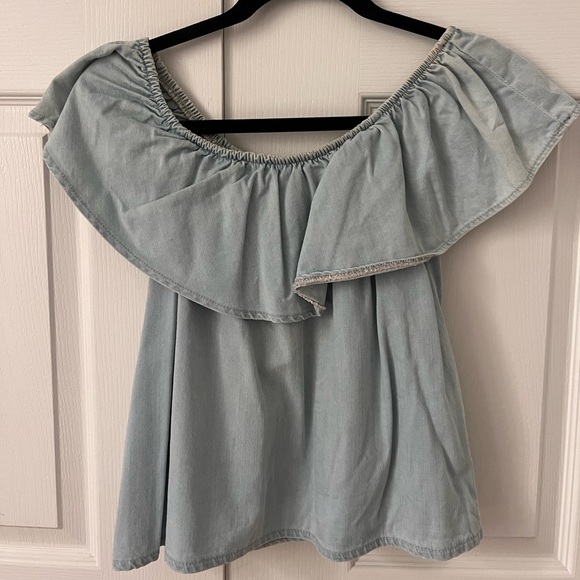 Off the shoulder denim top - Picture 1 of 2
